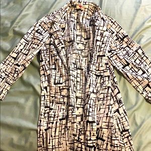 White and black cardigan